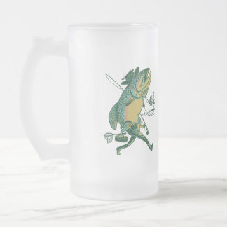 Caneca De Cerveja Vidro Jateado Truta Steelhead nas calças