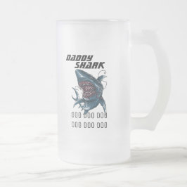 Caneca De Cerveja Vidro Jateado Tubarão Papai