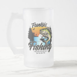 Caneca De Cerveja Vidro Jateado Turnê de Pesca Personalizada Truta de Anglas de Pe