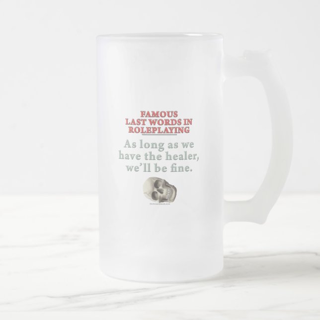 Caneca De Cerveja Vidro Jateado Últimas palavras famosas no Roleplaying: (Direita)