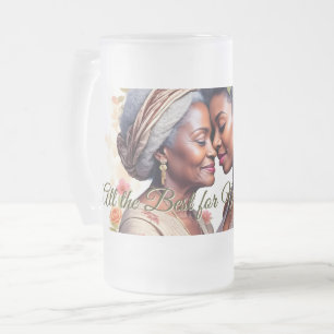 Caneca De Cerveja Vidro Jateado Um abraço da mãe - Um vínculo de Eterno em Sangue