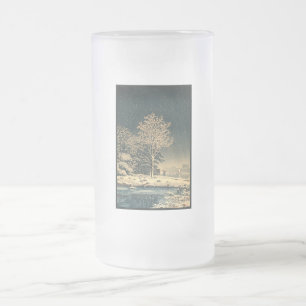 Caneca De Cerveja Vidro Jateado Um Dia de Inverno no Rio Sumida no Japão