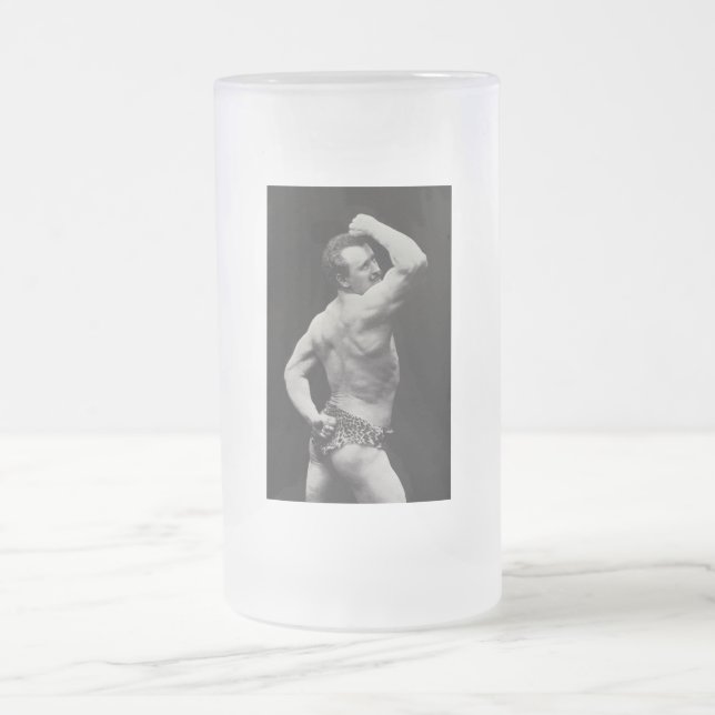 Caneca De Cerveja Vidro Jateado Um novo impulso de StrongMen Eugen Sandow Bodybuil (Centro)