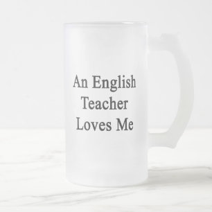 Caneca De Cerveja Vidro Jateado Um professor de inglês ama-me