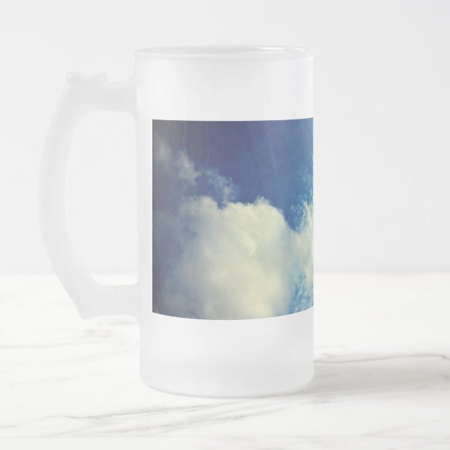Caneca De Cerveja Vidro Jateado Uma aspersão de nuvens (Esquerda)