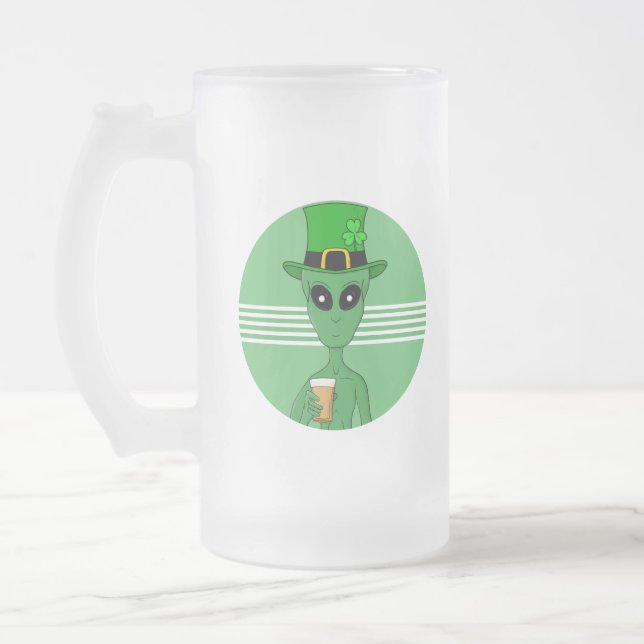 Caneca De Cerveja Vidro Jateado Uma Rua, a Alienígena do Patrick (Esquerda)