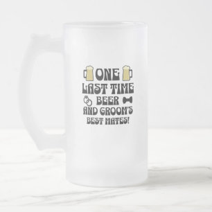 Caneca De Cerveja Vidro Jateado Uma Última Vez. Os melhores amigos de Beer e Groom