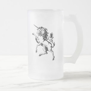 Caneca De Cerveja Vidro Jateado Unicórnio desenfreado