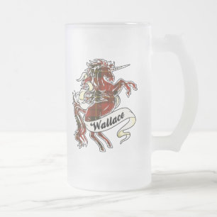 Caneca De Cerveja Vidro Jateado Unicórnio do Tartan de Wallace