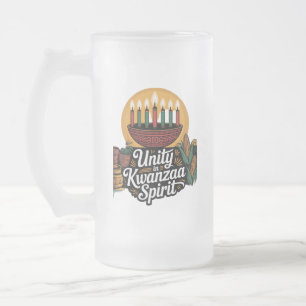 Caneca De Cerveja Vidro Jateado Unidade no Espírito do Kwanzaa