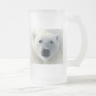Caneca De Cerveja Vidro Jateado Urso Polar