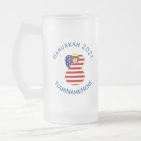 USA Angel Red Hair Hanukkah Flag Personalizado