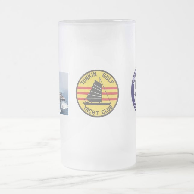 CANECA DE CERVEJA VIDRO JATEADO USS ENTERPRISE CVAN 65 (Centro)
