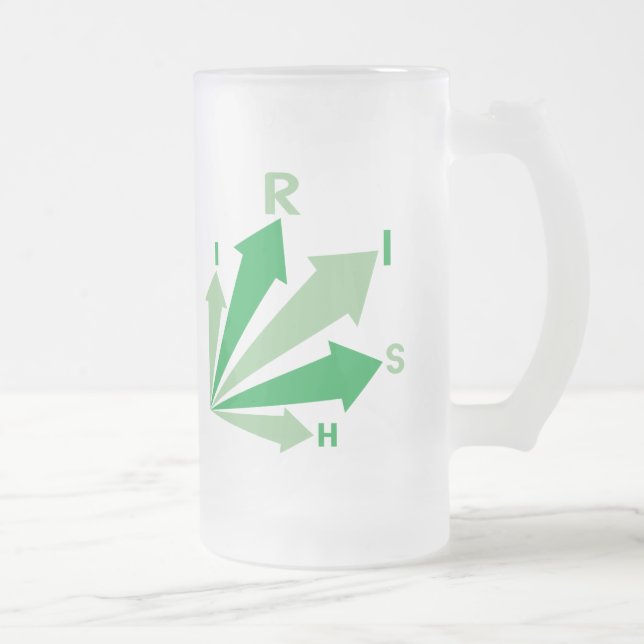 Caneca De Cerveja Vidro Jateado vá, IRISH! (Direita)