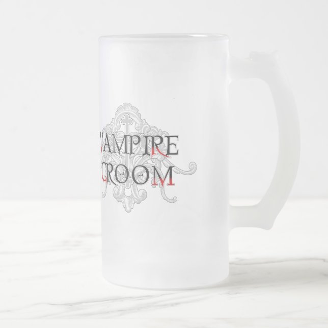 Caneca De Cerveja Vidro Jateado Vamire Groom Mug (Direita)