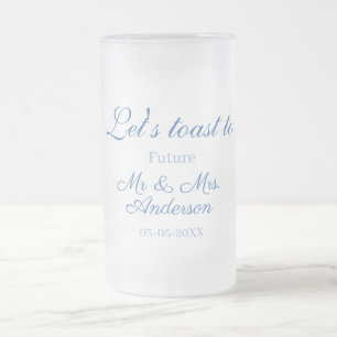 Caneca De Cerveja Vidro Jateado Vamos brindar ao futuro casal sr e sra casamento a