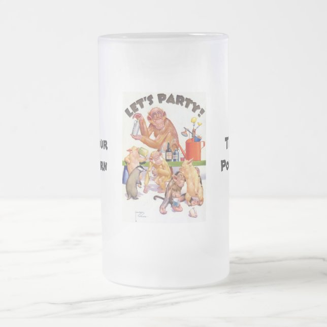 Caneca De Cerveja Vidro Jateado Vamos Party Monkey Shines (Centro)