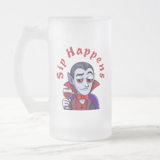 Caneca De Cerveja Vidro Jateado Vampiro Elegante – Um Golinho Acontece