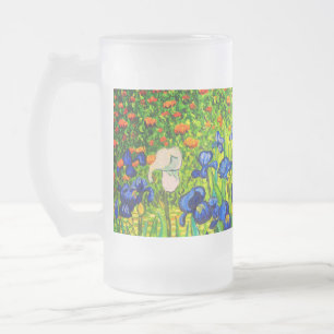 Caneca De Cerveja Vidro Jateado Van Gogh Irises