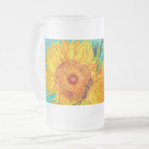 Caneca De Cerveja Vidro Jateado Van Gogh Sunflower