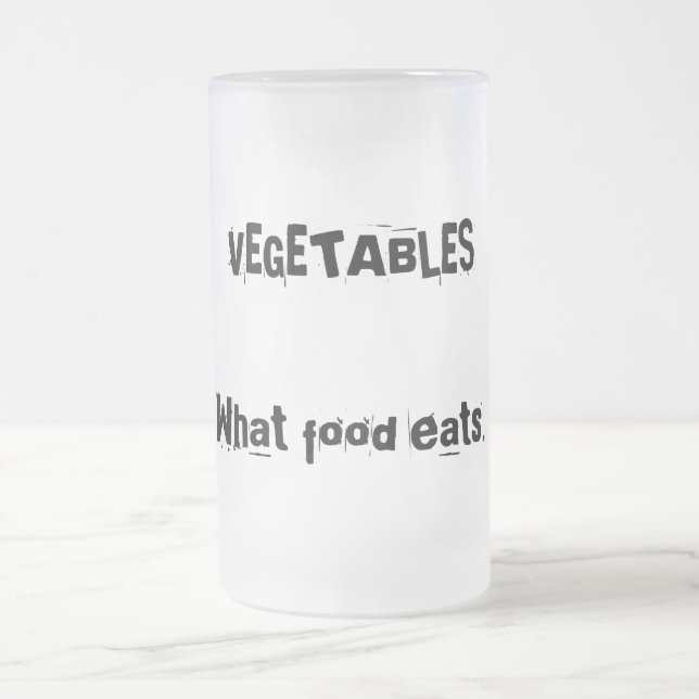 Caneca De Cerveja Vidro Jateado VEGETAIS: Que comida come (Centro)