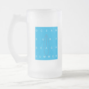 CANECA DE CERVEJA VIDRO JATEADO VERÃO DA PRAIA DO SURF OCEANO