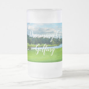 Caneca De Cerveja Vidro Jateado Verão No Curso De Golfe
