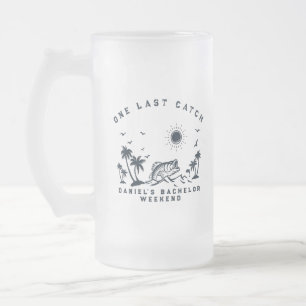 Caneca De Cerveja Vidro Jateado Viagem de Fim de Semana de Pesca com Tema de Peixe