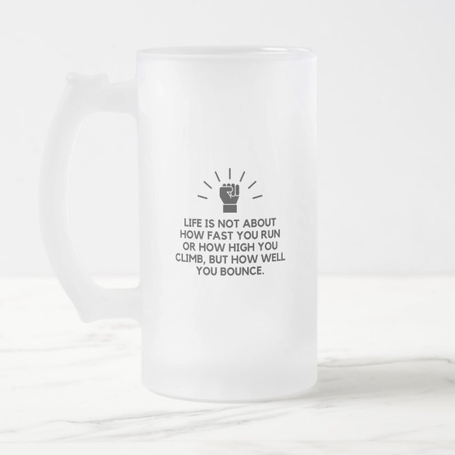 Caneca De Cerveja Vidro Jateado Vida contundente (Esquerda)