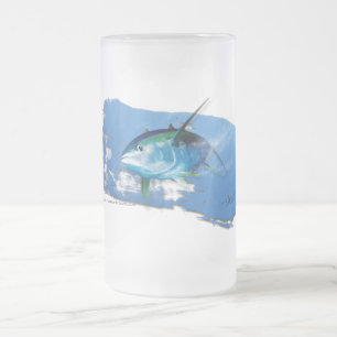 Caneca De Cerveja Vidro Jateado Vidro de cerveja amarelo do fosco do atum da aleta