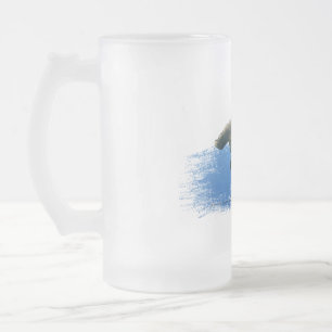 Caneca De Cerveja Vidro Jateado Vidro de cerveja do fosco do tubarão de Hammerhea