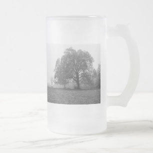 Caneca De Cerveja Vidro Jateado Vidro de Fosco em Escala de Cinza de Manhã de Fogg
