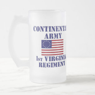 Caneca De Cerveja Vidro Jateado Vidro do regimento de Virgínia da guerra