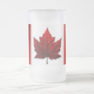 Caneca De Cerveja Vidro Jateado Vidros da lembrança da bandeira de Canadá da