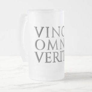 Caneca De Cerveja Vidro Jateado VINCIT OMNIA VERITAS - Cerveja de vidro de Fosco c