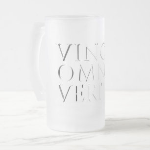 Caneca De Cerveja Vidro Jateado VINCIT OMNIA VERITAS - Cerveja de vidro de Fosco c