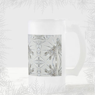 Caneca De Cerveja Vidro Jateado Vintage Artdeco Rhinestone - Glam