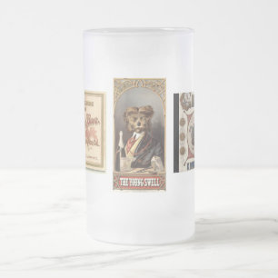 Caneca De Cerveja Vidro Jateado Vintage Beer Ads Mug