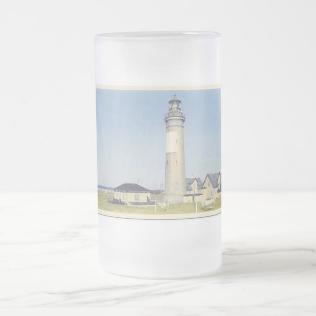 Caneca De Cerveja Vidro Jateado Vintage Lighthouse Mug (Centro)
