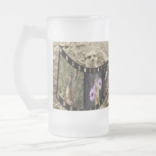 Caneca De Cerveja Vidro Jateado Vintage Meerkat Photo Strip,
