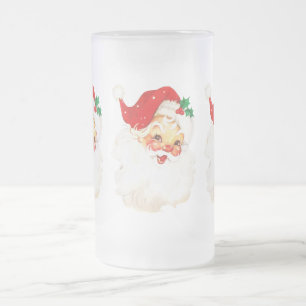 Caneca De Cerveja Vidro Jateado Vintage Retro Jolly Old Papai Noel Natal