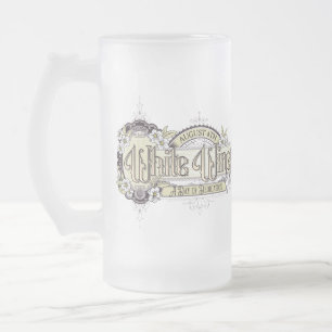 Caneca De Cerveja Vidro Jateado Vintage - Sinal de Vinho Branco