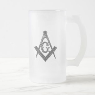 Caneca De Cerveja Vidro Jateado Vintage Square & Compass Mugs