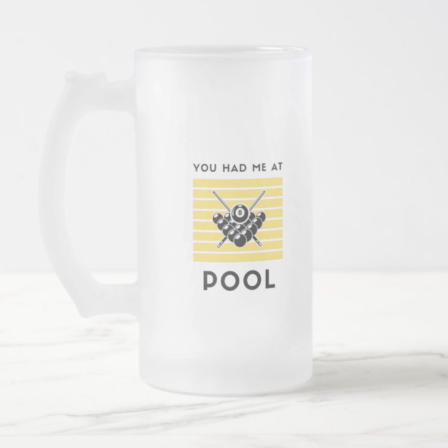 Caneca De Cerveja Vidro Jateado Você me tinha na piscina billiard (Esquerda)