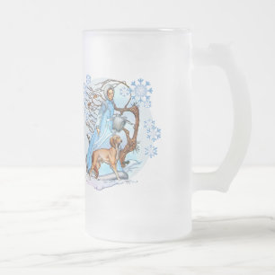 Caneca De Cerveja Vidro Jateado Walk de inverno