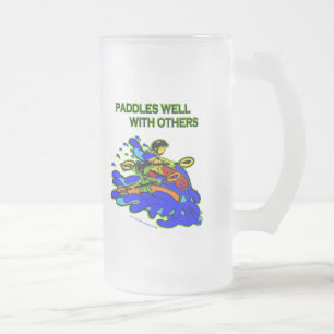 Caneca De Cerveja Vidro Jateado Whitewater rema bem com outro
