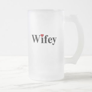 Caneca De Cerveja Vidro Jateado Wifey