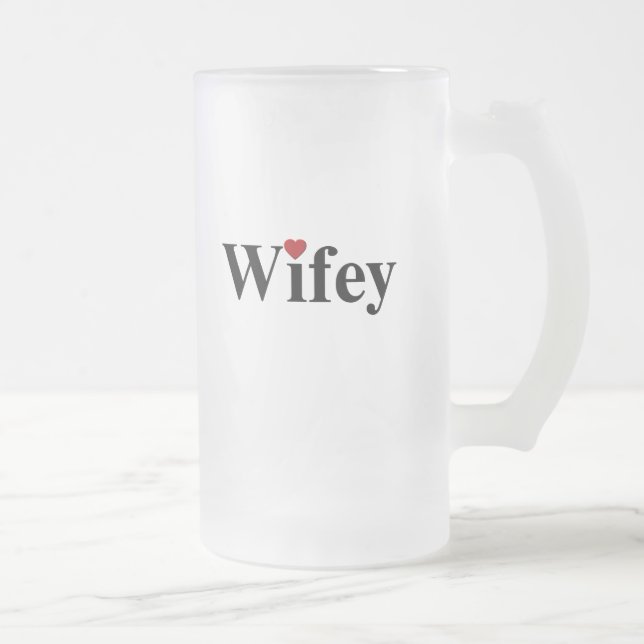 Caneca De Cerveja Vidro Jateado Wifey (Direita)