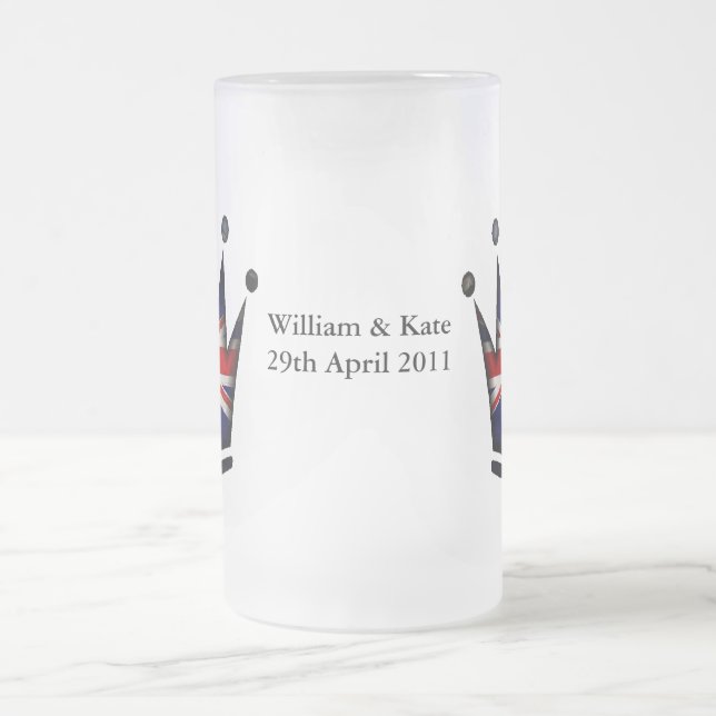 Caneca De Cerveja Vidro Jateado William & Kate - 29 de abril de 2011 (Centro)