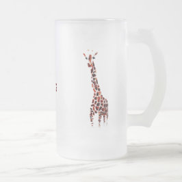 Caneca De Cerveja Vidro Jateado Willife Art Girafes Nome Personalizado